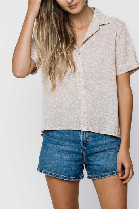 Nina-Roll Cuff Short Sleeve Shirt